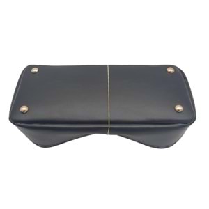 Çanta Aksesuar Siyah Suni Deri 28x13 cm Yüksek Çanta Tabanı Light Gold Metalli
