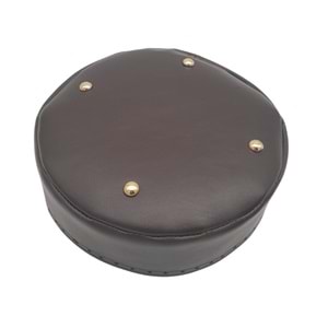 Çanta Aksesuar Suni Deri 22 cm Yuvarlak Yüksek Çanta Tabanı Koyu Kahverengi Light Gold Metalli