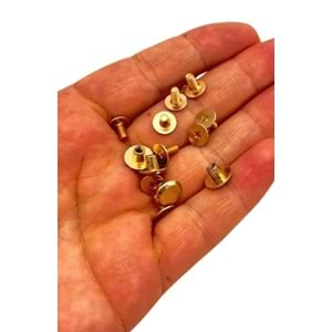Çanta Aksesuar Vidalı Trok Rivet Light Gold Renk 4 Adet