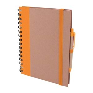 PURSAKLAR TURUNCU SPİRALLİ TARİHSİZ DEFTER (15X21 CM)
