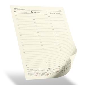 İNCİRLİ SİYAH TARİHLİ HAFTALIK AJANDA (20x28 CM)