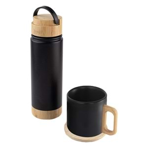 SERENLİ SİYAH 550 ML TERMOS KUPA SETİ