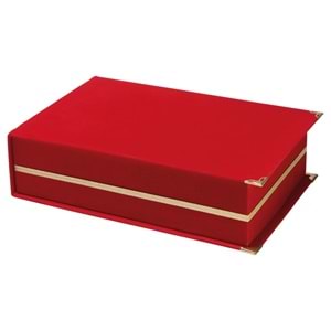 KAŞMİR KIRMIZI KADİFE PLAKET KUTUSU (16X28 CM)