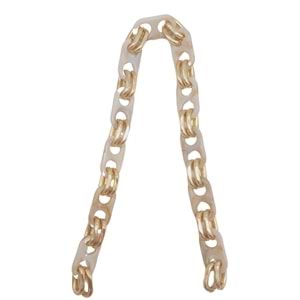 Çanta Aksesuar Akrilik Zincir 42 cm Bej Renk Light Gold Metalli