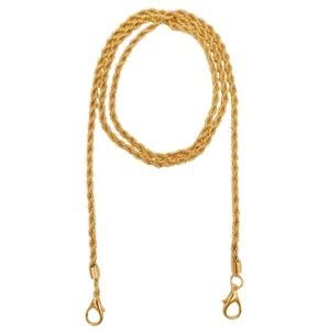 Çanta Aksesuar 120 cm Burgulu Light Gold Renk Kancalı Çanta Zinciri
