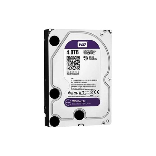 Wd 4Tb 3.5 Purple WD40PURX Sata3 5400RPM 64MB 7-24 Guvenlık Harddisk (İthalat)