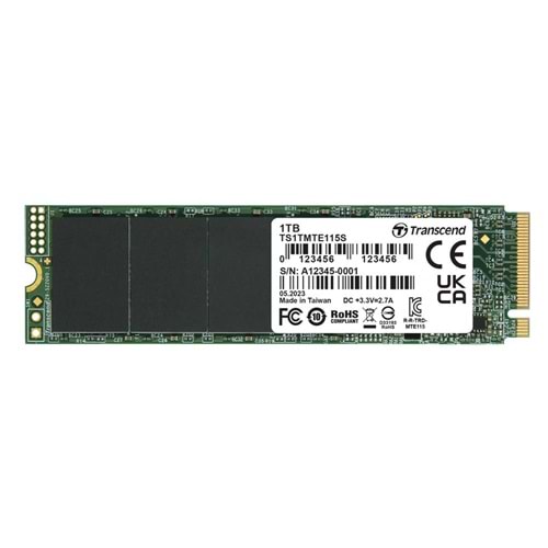 Transcend 1TB 115S 1TB TS1TMTE115S 3200-2000MB-s NVMe M.2 SSD Disk