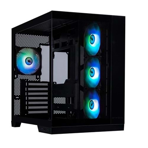 BitFenix MH100 1000W 80+ Gold Gen5 ATX 3.0 Tempered ARGB USB 3.1 ATX Siyah Mid Tower Oyuncu Kasası