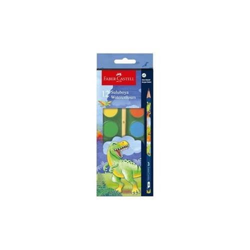 Faber-Castell Dino Büyük Boy Sulu Boya 12 Li+1 K.k 5292000002000