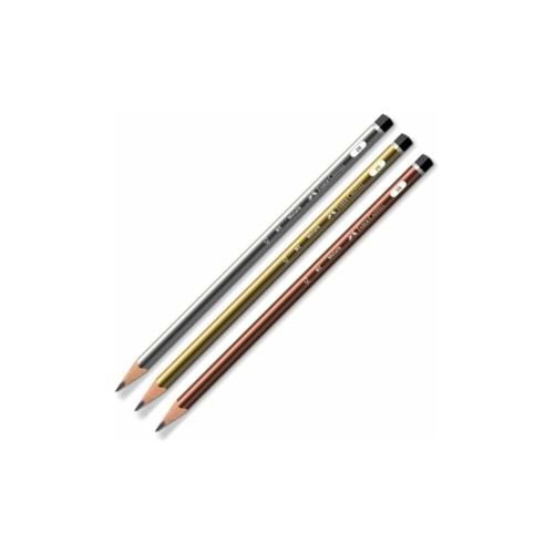 Faber-Castell Castell Üçgen Mercanlı Kurşun Kalem 2B 12li Kutu Metalik Renkler