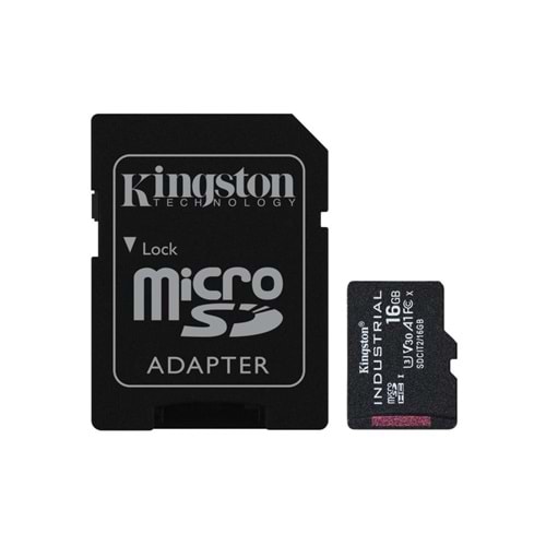 Kingston SDCIT2-16GB 16GB microSDHC Industrial C10 A1 pSLC Card + SD Adapter Hafıza Kartı