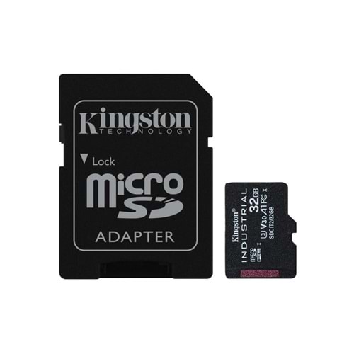 Kingston SDCIT2-32GB 32GB microSDHC Industrial C10 A1 pSLC Card + SD Adapter Hafıza Kartı