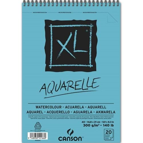 Canson XL Sulu Boya Spiralli Bloklar SPP Canxl Aquarelle 20 Syf A5 300 GR