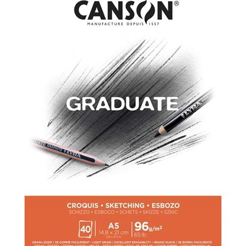 Canson Eskiz Bloğu Graduate Croquıs 40 Syf A5 96 GR