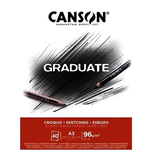 Canson Eskiz Bloğu Graduate Croquıs 40 Syf A3 96 GR