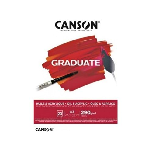 Canson Çizim Bloğu Graduate Yağlı Boya Ve Akrilik 20 Syf A3 290 GR