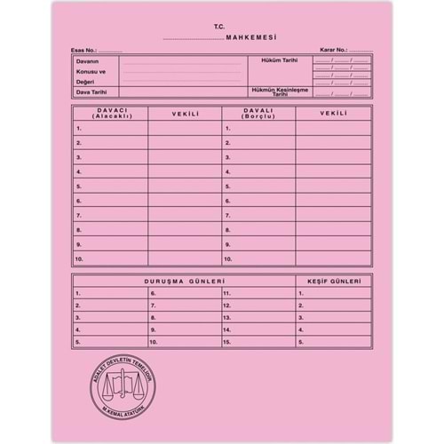 Alemdar Mahkeme Dosyası Pembe (1 Adet)