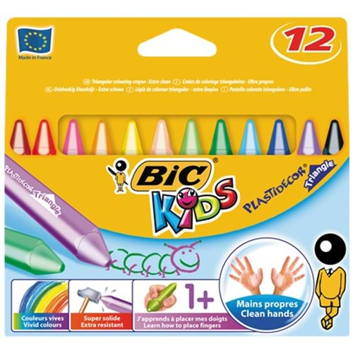 Bic Pastel Boya Plastidecor Karton Kutu Üçgen 12 Lİ 829773