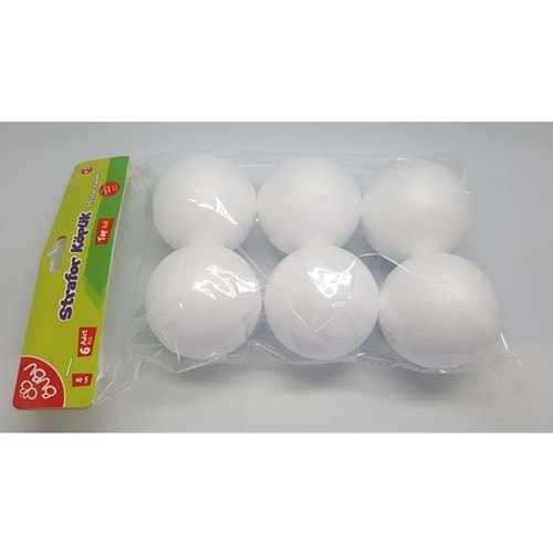 Bu-Bu Strafor Köpük Top 8 CM 6 Lı BUBU-KP0005