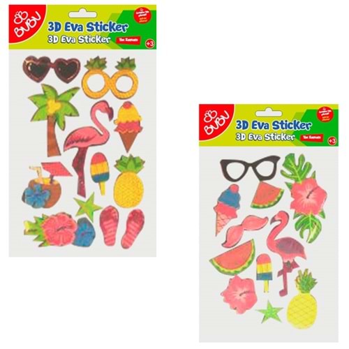 Bu-Bu 3D Eva Simli Sticker Yaz Zamanı