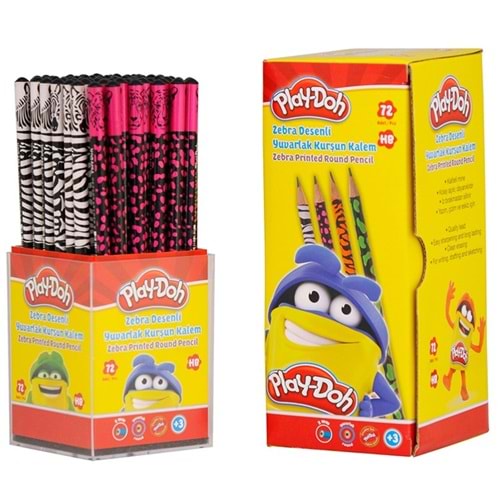 Play-Doh Kurşun Kalem Zebra Desenli Yuvarlak Play-KK010 (1 Adet)