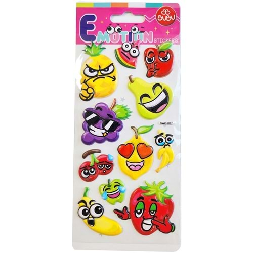 Bu-Bu Emotıons Puffy Stıckers Sebzeler 9x21 BUBU-SWP-3007