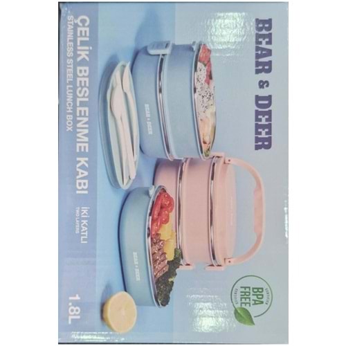 B&D Beslenme Kabı İki Katlı Çelik 3 Renk 1085