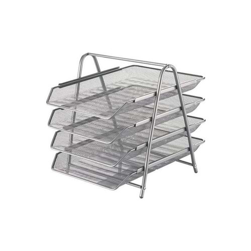 Cassa Evrak Rafı Metal Perforeli 4 LÜ Gümüş 8934