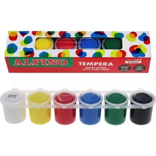 Alpino Sulu Boya Tempera 6 Renk x 25 ML Dm-070100