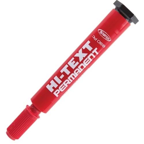 Hi-Text Markör Permanent Kesik Uçlu Kırmızı 830PC (1 Adet)