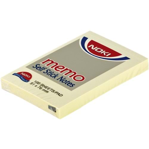 Noki Yapışkanlı Not Kağıdı Memo 100 YP 51x75 Sarı 12006 (1 Adet)