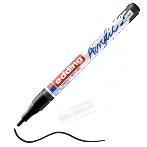 Edding Markör Akrilik İnce Uçlu 1-2 MM Siyah 901 5300 (1 Adet )