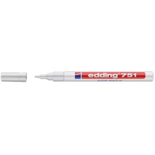 Edding Markör Boya 1-2 MM Beyaz Yuvarlak Uçlu 751