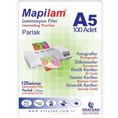 Mapi Laminasyon Filmi Sıcak Parlak A5 125 MIC 102 12 05 (1 Adet)