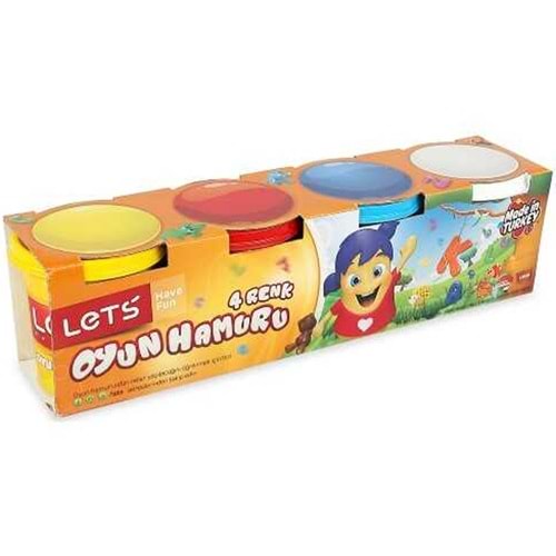 Lets 4 Renk Neon Oyun Hamuru 460 Gr L8440N