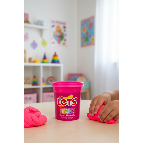 Lets Oyun Hamuru Tek Renk Neon Pembe 110 G Y L01008