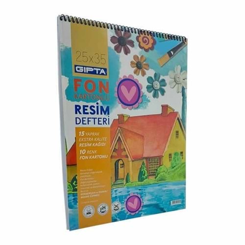 Gıpta Resim Defteri 25x35 15yp Sipr. 10yp Fon Karton 3-253100-2011