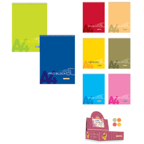 Gıpta Bloknot Pro-Block Spiralli Karton Kapak Kareli 40 YP A7 1503 (1 Adet)