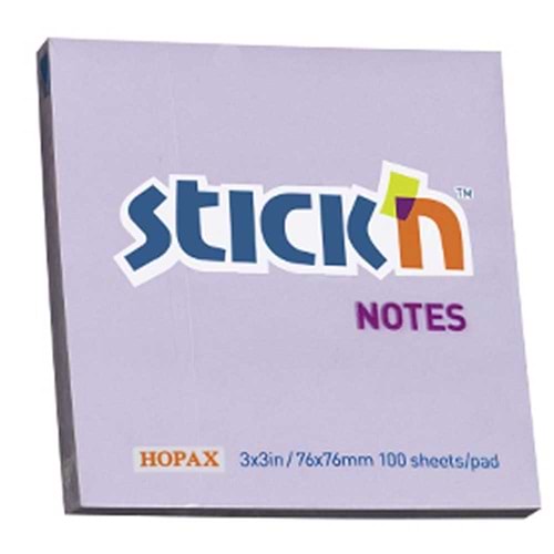 Hopax Stıckn Yapışkanlı Not Kağıdı 100 YP 76x76 Pastel Lila HE21403 (1 Adet)