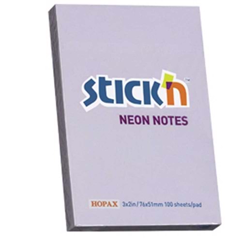 Hopax Stıckn Yapışkanlı Not Kağıdı 100 YP 76x51 Pastel Lila HE21402 (1 Adet)