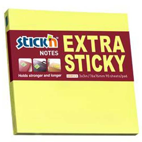 Hopax Stıckn Yapışkanlı Not Kağıdı Extra 90 Yaprak 76x76 Neon Sarı HE21670 (1 Adet)