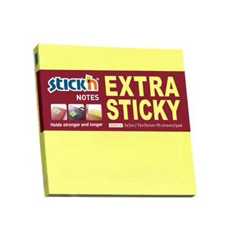 Hopax Stıckn Yapışkanlı Not Kağıdı Extra 90 YP 76x76 Neon Sarı HE21670(1 Adet)