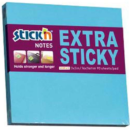 Hopax Stıckn Yapışkanlı Not Kağıdı Extra 90 YP 76x76 Neon Mavi HE21673 (1 Adet)