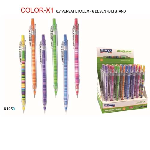 Gıpta Versatil Kalem 0.7 MM ( 48 Li Stand ) 6 Desen K1950