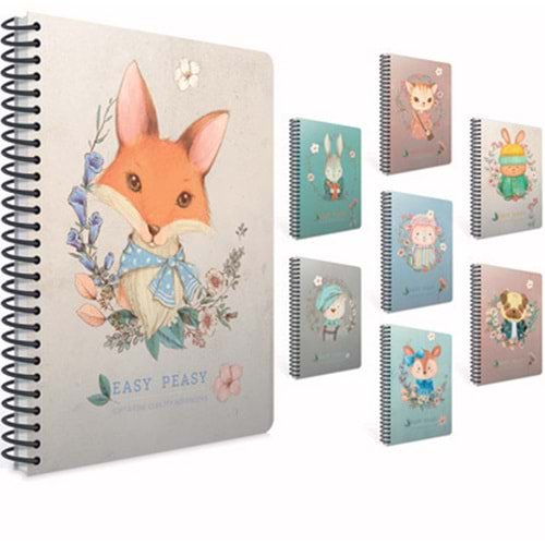 Gıpta Easy Notes Spiralli karton Kapak Defter A4 80 Yp Çizgili