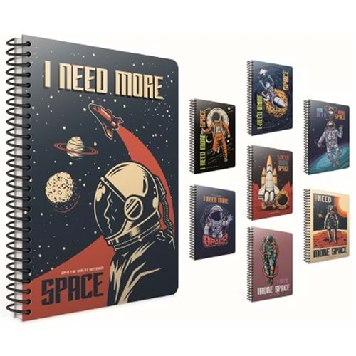 Gıpta Space Spiralli Karton Kapak Defter A4 80 Yp.Kare.