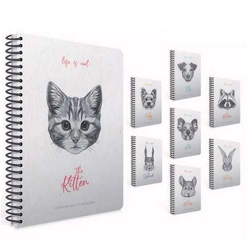 Gıpta Lıfe Is Cool Spiralli Sert Kapak Defter 19x26 120 Yp Kareli