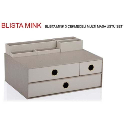 Gıpta Masa Üstü Set Blısta Mınk 3 Çekmeceli Multi