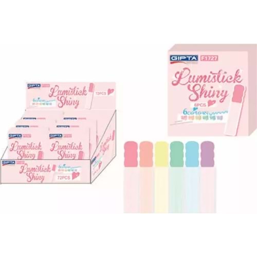 Gıpta Fosforlu Kalem Lumıstıck Shıny Simli 6 Lı Set F1727