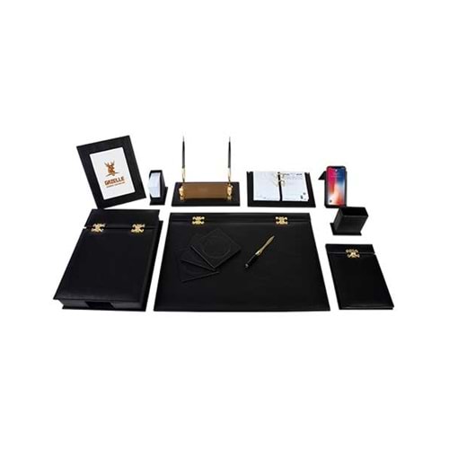 Gülpaş Sümen Takımı 12 Parça Menteşeli Lüks Deri Siyah 233